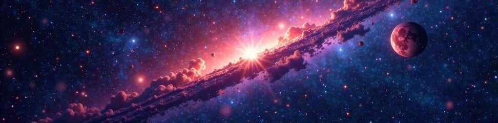celestial bodies aglow in the vast expanse of the universe, celestial, glow