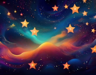 Wall Mural - abstract background with stars