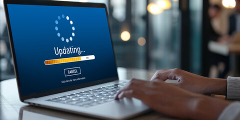 Aufkleber - software update on computer for brisk version of device software upgrade