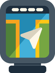 Poster - gps navigation device is displaying a location on a digital map with a cursor