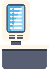 Poster - illustration featuring a modern self service payment terminal standing on a counter, simplifying tra
