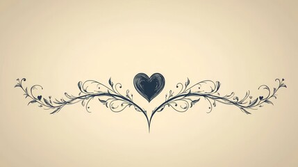 Poster - Minimalist Heartbeat Tattoo Line Design with Heart Accent on Clean Background