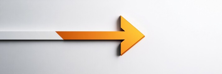 Aufkleber - Directional arrow pointing right against a smooth white background in a modern design style. Generative AI