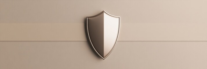 Aufkleber - Shield emblem displayed on a flat surface in a modern design showcasing simplicity and elegance. Generative AI