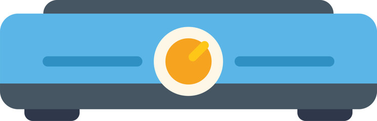 Poster - Simple flat vector illustration of a portable single burner electric stove top cooking plate