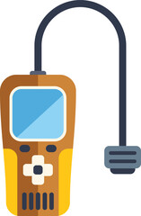 Poster - electronic device connected to a car for detecting faults and issues, being used by a professional