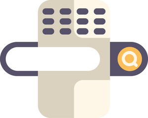 Poster - smart bracelet showing empty search bar display for fitness app, modern technologies concept