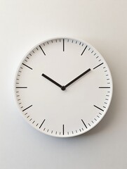 Leinwandbilder - Simple white wall clock with minimalist design showing time in a modern interior space. Generative AI