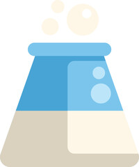 Poster - conical flask filled with a bubbling solution represents chemical reactions and scientific discoveri