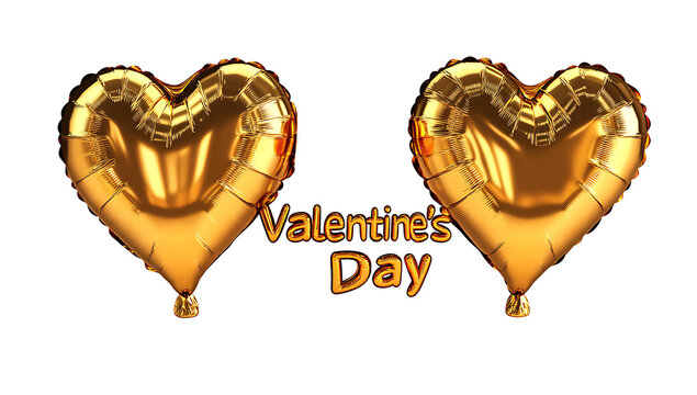 3D text Happy Valentines Day with heart shaped isolated on white background PNG.AI GENERATED