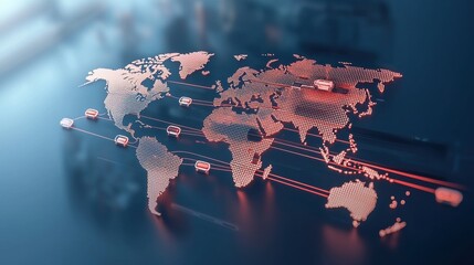 Poster - A stylish digital map showcasing the intricate connections of global networks