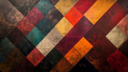 Poster - Abstract geometric background with color triangles. Design element