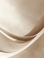 Poster - Abstract curved shapes in soft beige tones create a calming and serene background for design or decor purposes. Generative AI