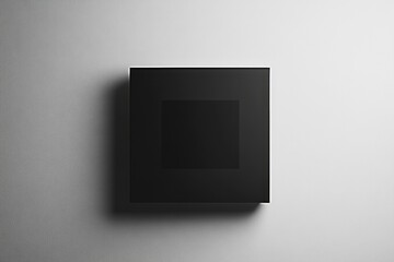 Leinwandbilder - Minimalist black square installation on a light wall showcasing geometric design in a contemporary setting. Generative AI