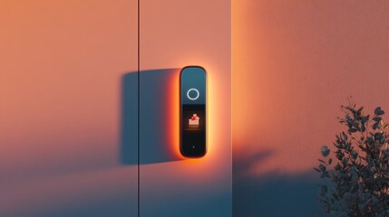 Aufkleber - Smart Concierge System Sleek Digital Interface with Video Doorbell in South Korean Apartment Enhancing Security and Remote Monitoring for Modern Lifestyles