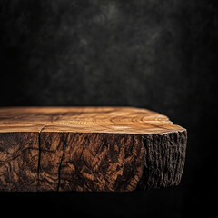 Aufkleber - Close-up of a rustic wooden surface edge with natural texture, showcasing organic patterns and raw beauty, perfect for mockup, background, or text overlay design concepts