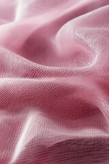 Poster - Soft pink mesh fabric with delicate folds and texture, representing elegance, femininity, and romance, ideal for fashion, textiles, and Valentine's Day themes