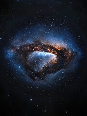 Wall Mural - a starry sky with a large, dark, and mysterious object in the center. the object is surrounded by a 