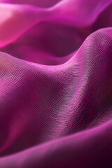 Poster - Elegant magenta mesh fabric with flowing texture and soft draping, symbolizing delicacy, sophistication, and fashion, ideal for backgrounds, textiles, and Valentine's Day themes