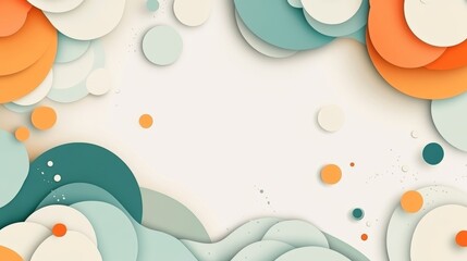 Poster - White abstract background decorated with circular layers. Vector realistic illustration of pastel business presentation backdrop with round papercut design elements, modern minimalist wallpaper