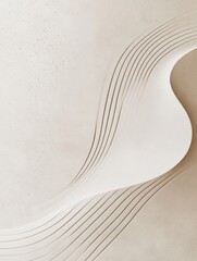 Fototapete - Elegant curves flow gracefully on a textured surface, showcasing minimalist design in a serene environment. Generative AI