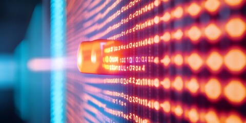 Aufkleber - Futuristic Data Visualization LED Light Array with Digital Market Analytics - Enhanced Financial Trading Floors and Global Investment Strategy Optimization