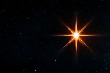 Aufkleber - A minimalist design of a single star shining brightly in a dark sky, greatly standing out against a simple, clean background