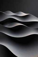 Poster - Curved Minimalist Texture Display Sleek Black Surface with Undulating Wave Pattern - Modern Design Aesthetic for Interior Decoration and Architectural Innovation