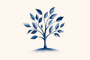 Poster - A simple illustration of a tree with sparse, insufficient leaves, symbolizing scarcity, drawn on a white background