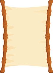 Poster - Empty canvas hanging on a bamboo frame, ready for inscription or design