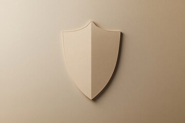 Aufkleber - Shield emblem in neutral tones showcases minimalistic design and contemporary aesthetics in a clean background. Generative AI