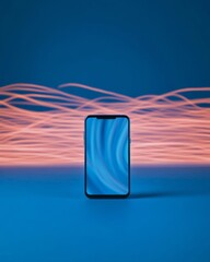 Poster - Neon Aesthetic Smartphone Displaying Viral Video in Energetic Digital Workspace Modern Social Media Influence and Startup Content Strategy