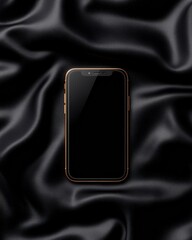 Poster - Minimalistic Login Interface on Smartphone - Sleek Black Design on Silk Fabric for Enhanced Security | Ideal for Tech Innovation and Digital Marketing in Modern Business