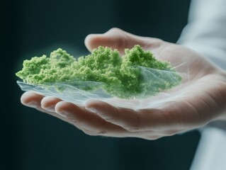 Aufkleber - Modern Eco-Futurism Interactive AR Forest Display on Translucent Surface - Engaging Educational Tool for Environmental Awareness and Digital Learning