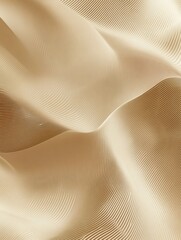 Fototapete - Elegant golden fabric drapes softly under natural light creating gentle waves and textures in a serene setting. Generative AI
