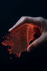Aufkleber - Futuristic Digital Security Holographic Interface with Biometric Patterns on Textured Display - Advanced Cybersecurity Solutions for Tech-Savvy Enterprises