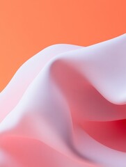 Poster - Contemporary Minimalist Design Sculptural Fabric Textures with Soft Coral Hues - Modern Interior Aesthetic and Textile Innovations for Lifestyle Branding