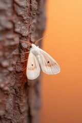 Aufkleber - Eco-Chic Entomology Artistry Macro Moth on Textured Bark for Nature-Focused Decor and Wildlife Conservation Marketing