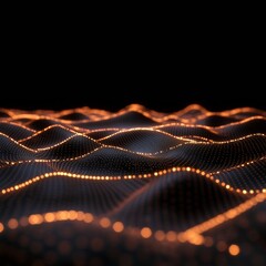 Leinwandbilder - Futuristic Grid Network Glowing Digital Mesh of Connections and Data Visualization for Cyber Innovation in Tech and Business Strategy Applications