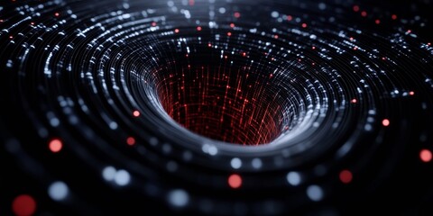 Poster - Modern Data Vortex Sleek Digital Network Visual with Luminescent Nodes and Circuit Paths - Next-Gen Tech Design for Enhanced Online Communication and Data Flow Visualization
