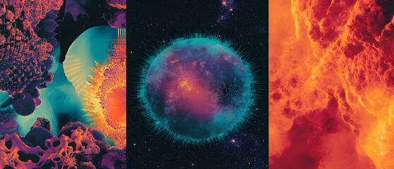 Poster - Celestial inspired abstract patterns featuring cosmic dust and otherworldly elements