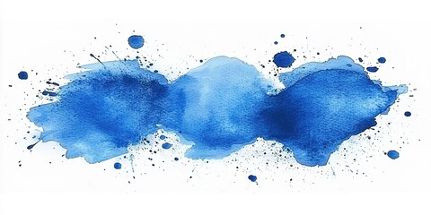 Poster - Vibrant blue watercolor splash with varied shades creating an artistic effect suitable for backgrounds and designs