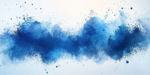 Poster - Beautiful abstract blue watercolor splash on a light background showcasing various shades and textures of color