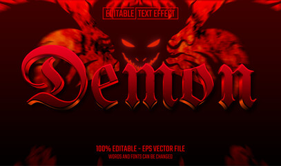 Wall Mural - demon editable text effect
