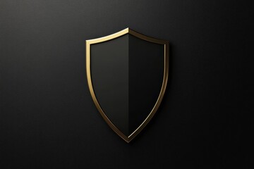 Poster - Stylish black and gold shield design with a modern look against a dark background. Generative AI