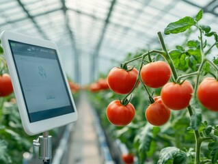 Poster - Smart Greenhouse Design High-Tech Irrigation with Real-Time Data Display for Tomato Cultivation - Cutting-Edge Agribusiness and Sustainable Food Production