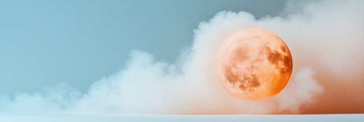 Aufkleber - Lunar Light Dreamlike Full Moon Aura over Soccer Stadium Silhouette - Ethereal Visuals for Sports Marketing, Atmospheric Event Campaigns, and Transcendent Brand Storytelling