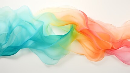 Poster - Dynamic curved lines in vibrant mint, coral, and lemon colors conveying movement and modernity