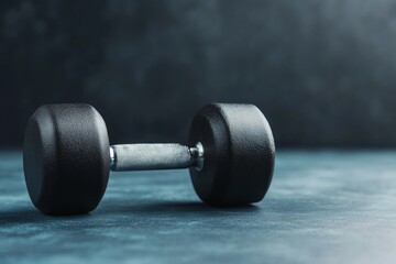 Aufkleber - Contemporary Fitness Focus Matte Steel Dumbbell on Textured Concrete - Athletic Health Imagery for Digital Marketing and Lifestyle Improvement Campaigns