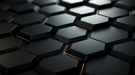 Poster - Graphite honeycomb pattern  a seamless background of evenly distributed hexagons